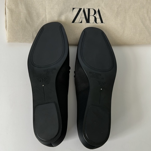 Zara Black Lace-Up Women's Flats - Picture 7 of 15
